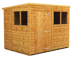 Power 8x6 Pent Garden Shed - Single Door