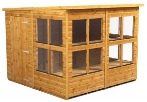 Power 8x8 Pent Potting Shed - Single Door