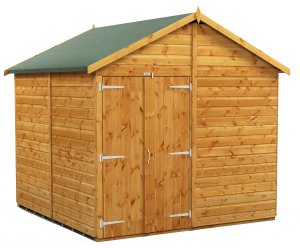 Power 8x8 Apex Garden Shed - Windowless Double Doors