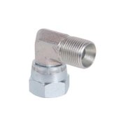 90° Elbow swivel fitting, 3/8 BSP Female to 3/8" BSP Male - 380 Bar / 5510 Psi