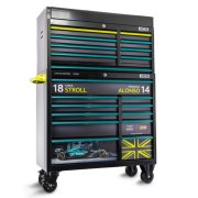 Aston Martin Aramco Formula One® Team x JCB Roller Cabinet and Top Tool Chest Stack