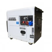 Hyundai 6kW 400v 3-Phase  / 230v Single-Phase Silenced Long Run Diesel Generator DHY8000SELR-T