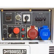 Hyundai 6kW 400v 3-Phase  / 230v Single-Phase Silenced Long Run Diesel Generator DHY8000SELR-T