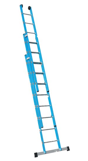 Lyte GFNELT325 Non-Conductive Glass Fibre 3x8 Tread Three Section Ladder 19.7 Ft