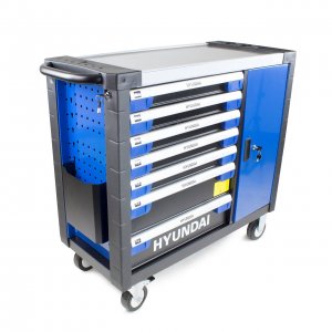 Hyundai HYTC9004 305 Piece 7 Drawer Premium Tool Chest Cabinet With XXL Stainless Steel Top