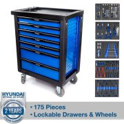 Hyundai HYTC9006 Tool Chest 175 Piece 7 Drawer Castor Mounted Roller Cabinet