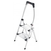 Hailo K100 Topline 2 Step Aluminium Step Ladder with Soft Grip Base