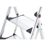 Hailo K100 Topline 3 Step Aluminium Step Ladder with Soft Grip Base