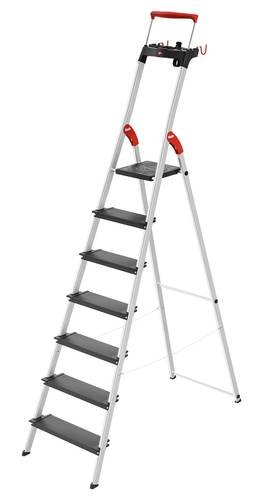 Hailo L100 Topline 7 Step Aluminium Step Ladder with Utility Platform