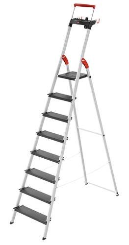 Hailo L100 Topline 8 Step Aluminium Step Ladder with Utility Platform