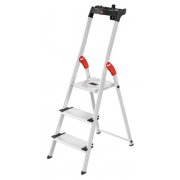 Hailo L80 Comfortline 3 Step Aluminium Step Ladder with Utility Platform