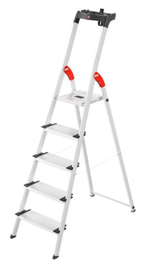 Hailo L80 Comfortline 5 Step Aluminium Step Ladder with Utility Platform