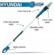 Hyundai HY2192 20V Li-Ion Cordless Long reach Pole Saw / Pruner - Battery Powered