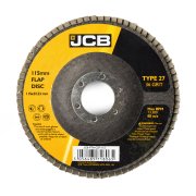 JCB Metal 36 Grit Flap Discs 115mm / 4.5'' x 22.23mm, 10 Pack