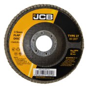 JCB Metal 80 Grit Flap Discs 115mm / 4.5'' x 22.23mm, 10 Pack