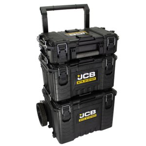 JCB Full Site System, 3-Piece Modular Tool Storage System with Cart