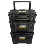 JCB Full Site System, 3-Piece Modular Tool Storage System with Cart