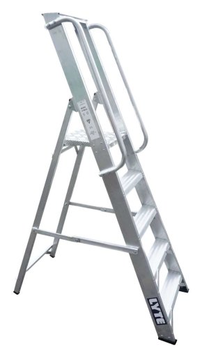 Lyte NESP5 Professional Swingback Stepladder 5 Tread Certified EN131-2 with Handrails