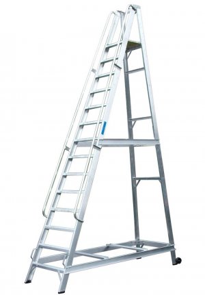 Lyte Industrial WS14 Warehouse Ladder - Side Rails - 14 Treads / Steps