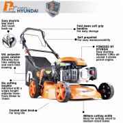 P1PE P4600SPE Electric Key Start Lawnmower Self Propelled 18" 46cm with Hyundai 139cc Petrol Engine