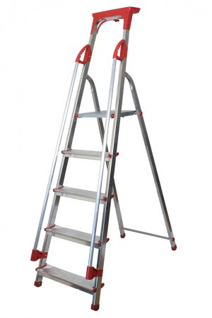 Abbey 5 Step Aluminium Safety Platform Step Ladder