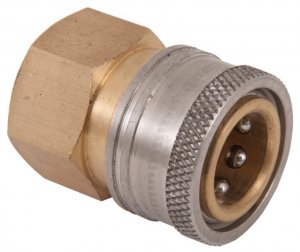 3/8" Female QR Coupler to 3/8" NPT Female - 275 Bar / 4000 Psi - Brass