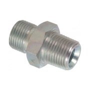 1/4" BSP Male to 1/4" NPT Male 450 Bar / 6525 Psi - Plated Steel Nipple