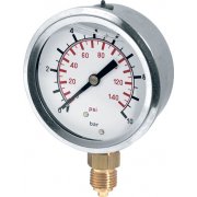 Wika Bourdon Tube Pressure Gauge - 0 to 400 Bar / 5800 Psi - Bottom 1/4"BSP Male Thread