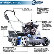 Hyundai HYSC210 212cc / 40cm Petrol Lawn Rake / Scarifier