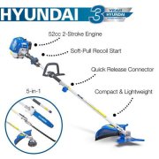 Hyundai HYMT5200X-1 52cc Petrol 5-in-1 Multi Tool - Hedge Trimmer / Brush Cutter / Chainsaw