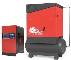 Airwave VARI-Speed, Variable Speed Compressor, 15hp/11Kw, 62 CFM, 6-10 Bar, 300L Tank Mounted + Dryer