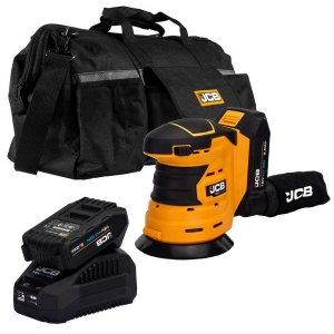 JCB 18V Cordless Orbital Sander 125mm with 2x 2.0Ah Batteries in 20" Kit Bag - 21-18OS-2-BG