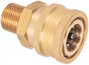 3/8" Female QR Coupler to 3/8" BSP Male - 250 Bar / 3625 Psi - Brass