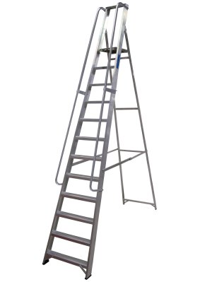 Lyte NESP12 Professional Stepladder 12 Tread Certified EN131-2 - with Handrails