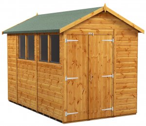 Power 10x6 Apex Garden Shed - Double Doors