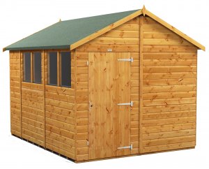 Power 10x8 Apex Garden Shed - Single Door