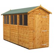 Power 12x4 Apex Garden Shed - Single Door