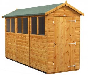 Power 12x4 Apex Garden Shed - Single Door