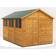 Power 12x8 Apex Garden Shed - Single Door