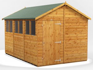 Power 12x8 Apex Garden Shed - Single Door