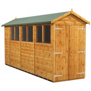 Power 14x4 Apex Garden Shed with Double Doors