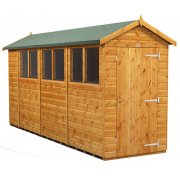 Power 14x4 Apex Garden Shed - Single Door