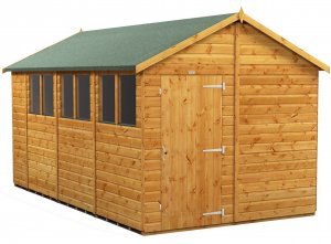 Power 14x8 Apex Garden Shed - Single Door