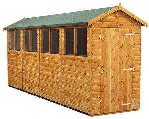 Power 16x4 Apex Garden Shed - Single Door