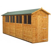 Power 18x4 Apex Garden Shed - Single Door