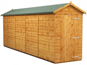 Power 18x4 Apex Secure Garden Shed - Single Door