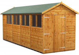 Power 18x6 Apex Garden Shed with Double Doors