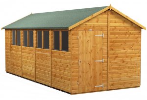 Power 18x8 Apex Garden Shed - Single Door