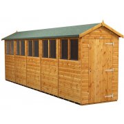 Power 20x4 Apex Garden Shed - Single Door