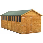 Power 20x8 Apex Garden Shed - Double Doors